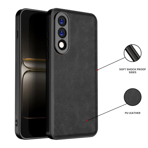 Image of Kapa Tux Leather Back Cover for OnePlus Nord 5 | Slim Shockproof Camera Protection Bumper Case (Black)