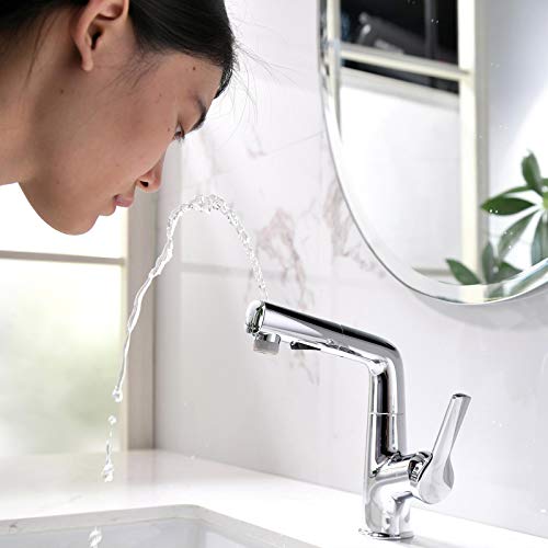 Mitigeur une poignée rétractable 60 cm robinet lavabo double commande eau chaude froide