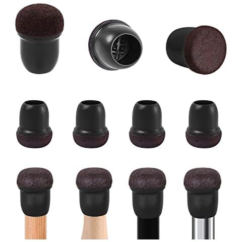 RCHYFEED 24PCS Silicone Chair Leg Caps Floor Protectors 0.75-1.25 inch, Black Chair Leg Covers with Felt Pads Sliders, Rubber Furniture Leg Caps Cups Cover for Protecting Hardwood Floor from Scratches Cover