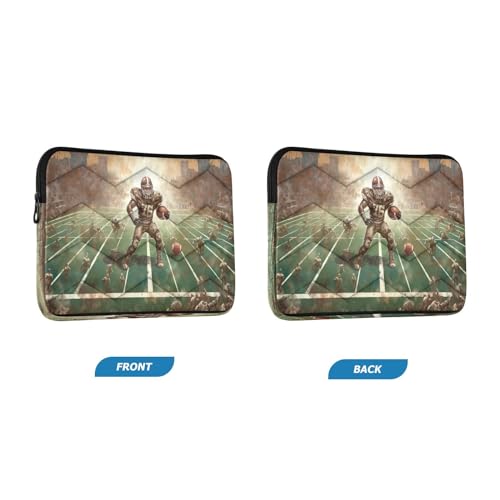 Funda para portátil de 13-14 pulgadas con diseño de campo de fútbol retro miniatura 2