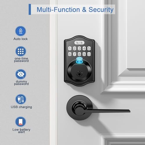 Front Smart Door Lock with Handle Set - Keyless Entry Deadbolt