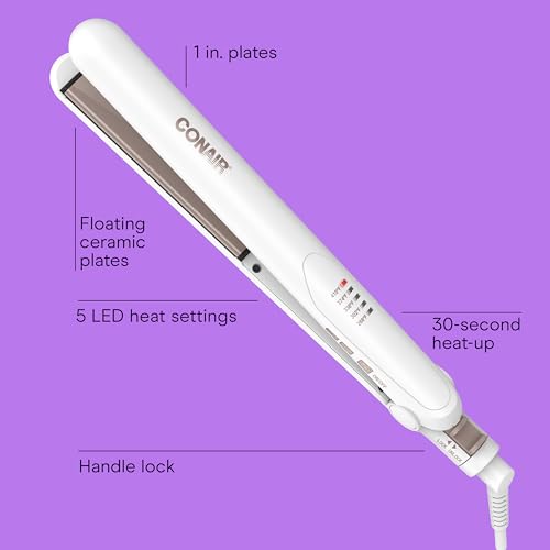 Conair Double Ceramic Flat Iron, 1-inch