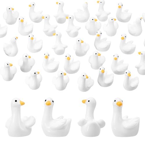 GGSTDDUP 50 Pcs Mini Goose Figurines, Mini Desk Goose Decor