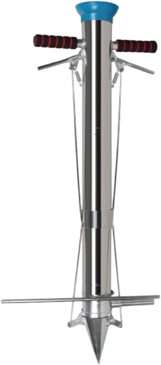 Bulb Planter, Double Handle Stainless Steel Manual Plant Transplanter with Pedal, PE Seedling Protection Bowl, Long Handled Bulb Planter Tools for Greenhouse Yard Garden