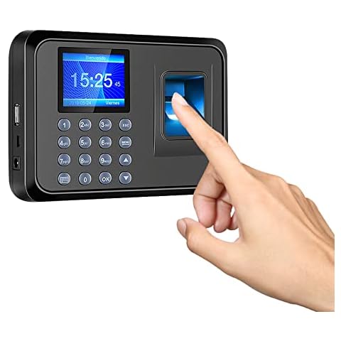 Fingerprint Attendance Machine, 2.4 TFT LCD Screen Intelligent Biometric Fingerprint Password Attendance Time Clock Recorder Employee Cover