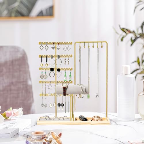 Culinavog Jewellery Organiser and Tray, Jewellery Stand, Jewellery Display Stand, Earring Bracelet Holder, Necklace Stand, Jewelry Holder Organizer for Bracelet Necklace Watches Rings - Cosy Home Interiors Culinavog Jewellery Organiser and Tray, Jewellery Stand, Jewellery Display Stand, Earring Bracelet Holder, Necklace Stand, Jewelry Holder Organizer for Bracelet Necklace Watches Rings - Image 5