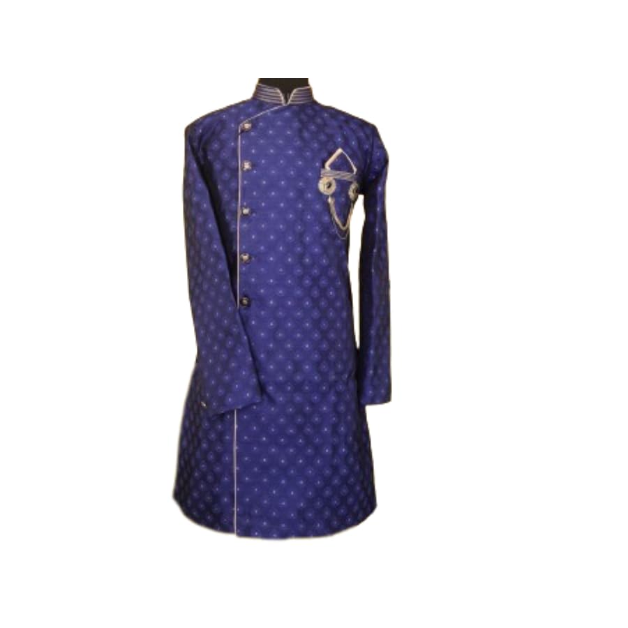 PREMDEEEP Blue Men's Brokit Indo Sherwani-picture-48