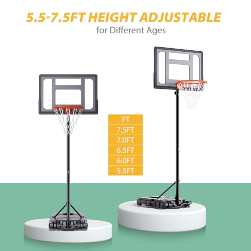 AWII Sports Basketball Hoop Outdoor 10ft Adjustable, Portable Basketball Goal with 32 Inch Outdoor Basketball Hoop & Goals for Kids Youth Adults Play in Backyard/Courts/Indoor - Thumbnail 4