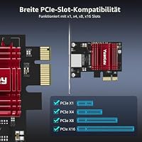 2.5G-Netzwerkkarte, YuanLey 2.5Gb PCIe-Ethernet-Adapter mit Realtek RTL8125B, PCI Express zu RJ45 LAN-Karte, 2500Mbps NIC für Windows/Linux/macOS, Kompatibel mit X1/X4/X8/X16-Steckplatz – Ansicht 4