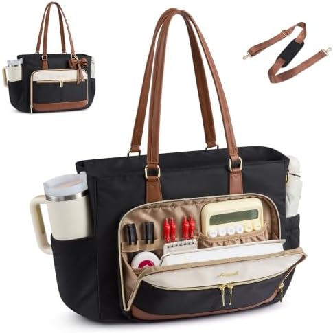 LOVEVOOK Teacher Tote Bag for Women, 15.6'' Work Laptop Tote
