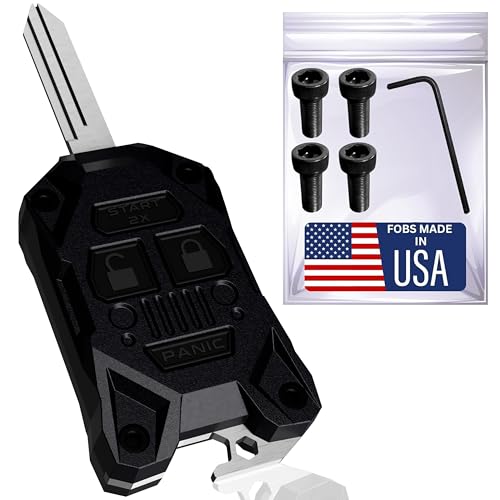 Rugged Replacement Key Fob Shell for Jeep - Built-in Bottle Opener - High-Impact PC+ABS Housing - Made in USA - Also Fits Chrysler and Dodge Models 20052018