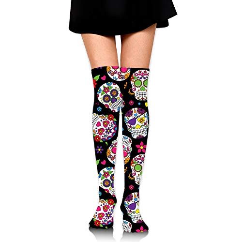 Women's Over Knee Thigh High Stockings Sugar Skull Tube Stocking Cosplay Socks