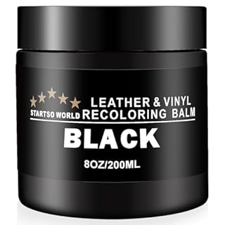 STARTSO WORLD Leather Recoloring Balm, Black Leather Repair Kit for Furniture, Leather Dye, Leather Color Restorer for Couches, Leather Couch Paint | Repair, Restore Faded & Scratched Leather