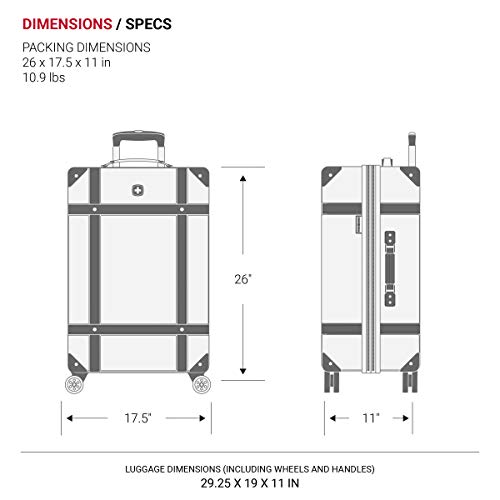Image of SwissGear 7739 Hardside Luggage Trunk with Spinner Wheels, Blush, Checked-Large 26-Inch, 7739 Hardside Luggage Trunk With Spinner Wheels