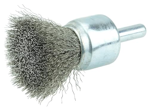 Image of Weiler 10019 3 /4 inch Crimped Wire End Brush, .014 inch Stainless Steel Fill, Made in The USA (Pack of 10)