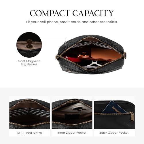 Image of befen Anti-theft Crossbody Bag for Women Genuine Leather, Small Cross Body Shoulder Handbags with RFID Card Slots