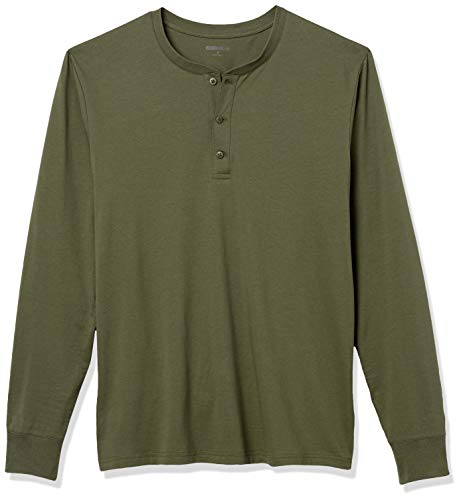 Amazon Brand - Goodthreads Men's Cotton Long-Sleeve Henley, Olive, Small