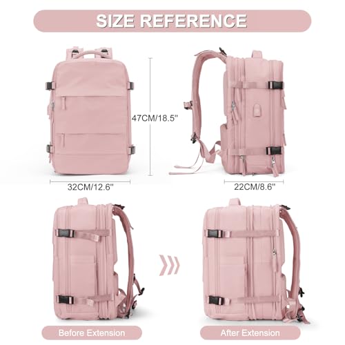 Image of coofay Expandable Travel Backpack For Women Men Airline Approved Personal Item Backpack For Airlines Carry On Backpack Flight Approved Waterproof Backpack For Traveling On Airplane Gym Travel Bag