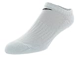 Nike Unisex No-show cotton socks. 6 Pairs, Medium, White.