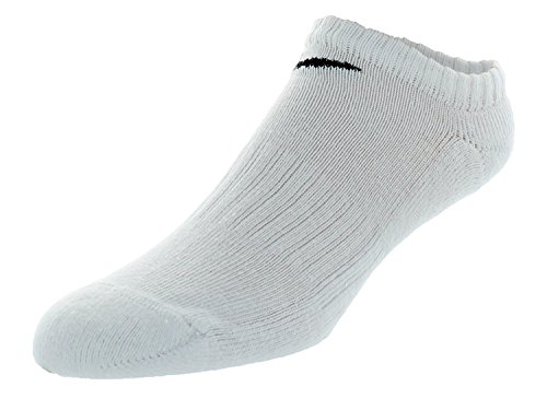 Nike Unisex No-show cotton socks. 6 Pairs, Medium, White.