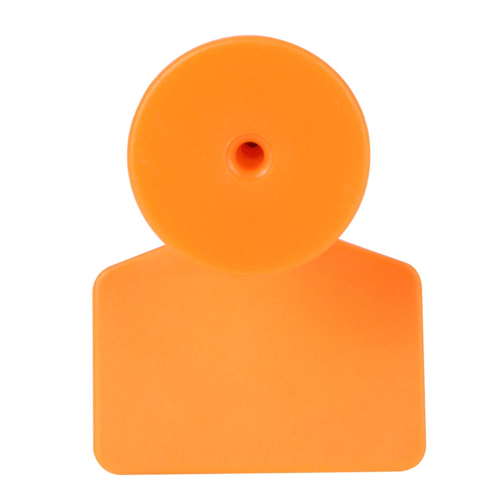 100 targhette auricolari in plastica, per animali, etichette identificative per capra, maiale, mucca, pecora, animale (arancione)