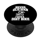 Ne sous-estimez jamais et vieil homme avec un design Dirt Bike pour les motards qui aiment se salir sur la piste. Design cool pour moto tout-terrain, motocross ou enduro.