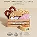 Le Toy Van - Educational Wooden Honeybee Market Baker's Basket Crate | Wood Play Food | Supermarket Pretend Play Shop Food