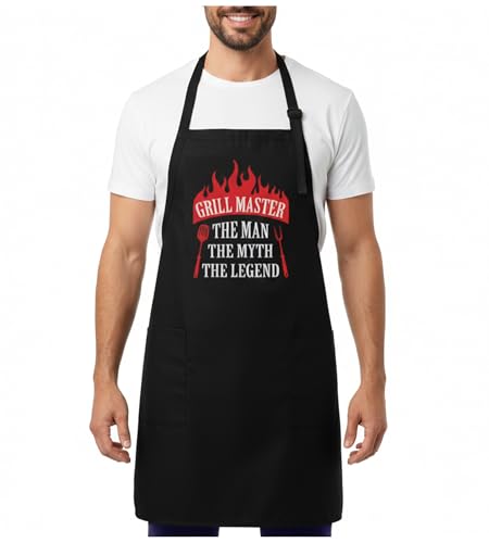 Tstars Funny Aprons for Men Grill Master Kitchen Cooking BBQ Mens Chef Apron