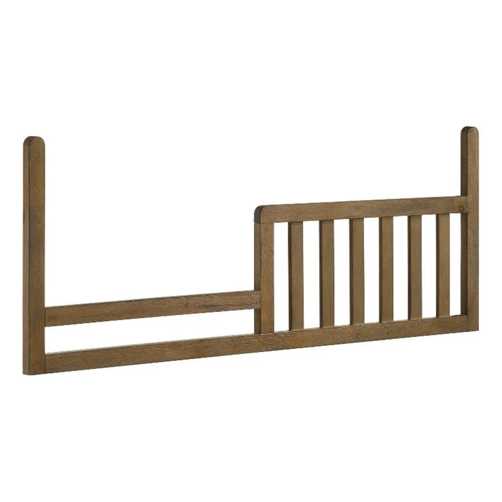 Pemberly Row Farmhouse Wood Toddler Guard Rail in Sand Dune Finish