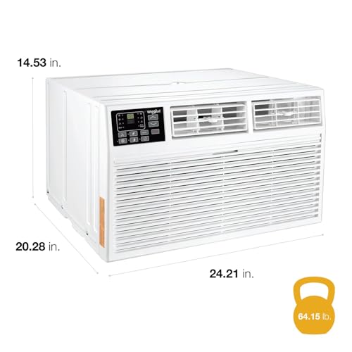 Image of Whirlpool 10,000 BTU Through the Wall Air Conditioner, 115V, Cools up to 450 Sq. Ft. for Living Room, Bedroom, Kitchen with Dehumidifier and Remote Control, White