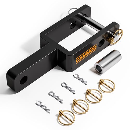 CAMMOO Versatile Quick Hitch Adapter for Category 1 Tractors 3000-lb Capacity & 2-Height Adjustment Fits Non-Standard Implements Complete Kit with Pins and Sleeve Heavy-Duty Steel Black