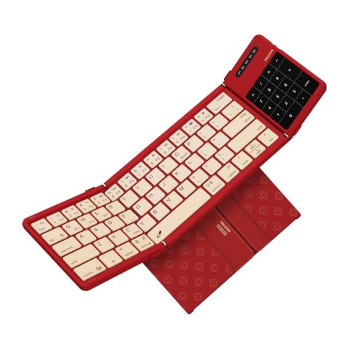 Image of Nillkin Foldable Bluetooth Keyboard with Touchpad & Number Pad, Red