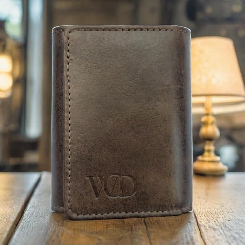 Men’s Leather Wallet – Trifold Design with Pop-Up Button and Push Lock System, 8 Card Slots, RFID Blocking, Multiple Compartments – Genuine Leather – Compact and Lightweight2