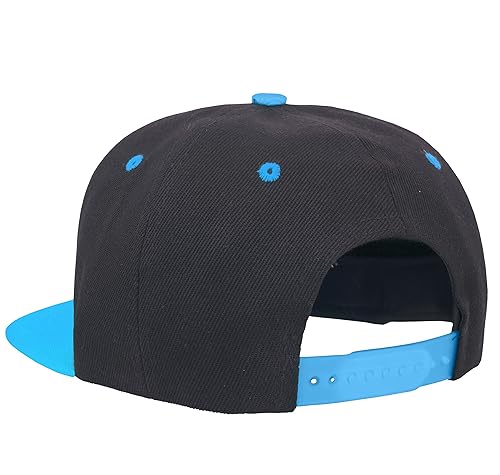 Image of Gelante Plain Blank Flat Brim Adjustable Snapback Baseball Caps LOT 6 Pack