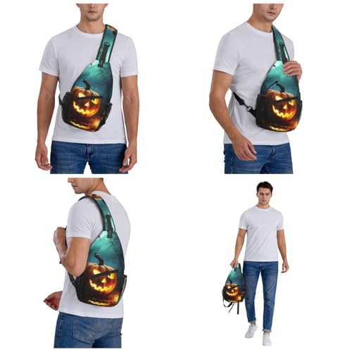 Sling Bag para Hombre y Mujer Negro Crossbody Halloween miniatura 6