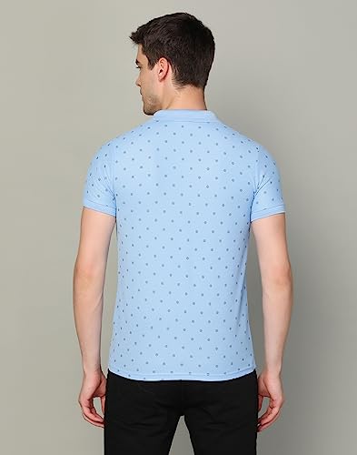 Image of INKKR Men's Printed Polo Neck Half Sleeve Multicolor T-Shirt