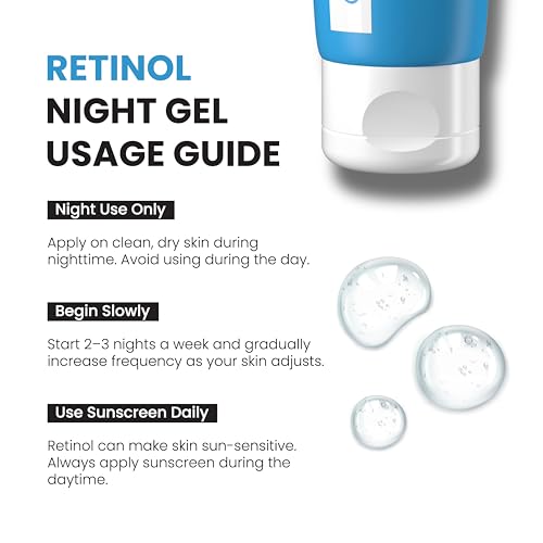 Image of Retinol Night Cream - Korean Anti Aging Lightweight Gel Cream for Fine Lines & Wrinkles with Retinol & Collagen | Women & Men | All Skin Types | 50g