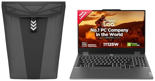 Image of Lenovo LOQ 2024 AMD Ryzen 5 7235HS 15.6 inch (39.6cm) 144Hz 300Nits FHD IPS Gaming Laptop (24GB /512GB SSD /Win /NVIDIA RTX 3050 6GB /Grey /2.4Kg), 83JC0078IN +GB400 Backpack