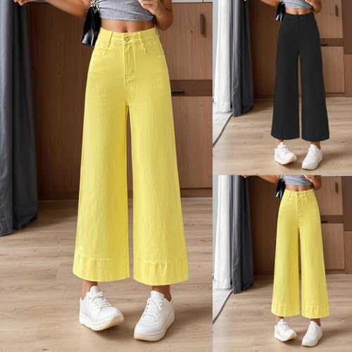 Pantalones de algodón sofisticados con diseño fluido de gran tamaño elegante 2