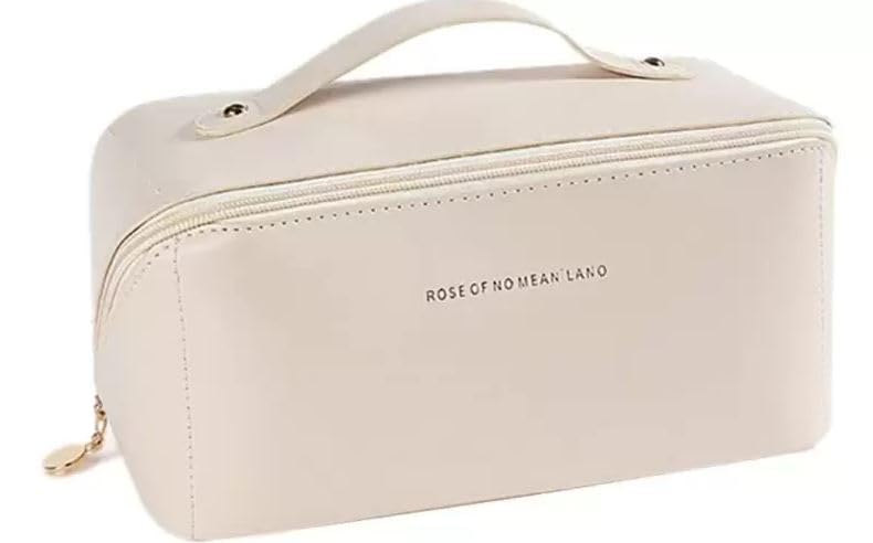 Makeup Organizer Bag for Women | Travel Cosmetic Pouch | Bridal Makeup Box | Portable Makeup Bag | Cosmetic Organizer for Daily Use,Travel Bag (Biege)-image-10