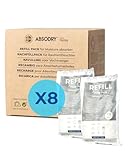 ABSODRY - Luftentfeuchter Nachfüllpack 8x600g - AbsoDry kompatibel - Verhindert Geruch & bindet Feuchtigkeit - Trockenmittelbeutel mit Granulat für Raumentfeuchter - Entfeuchter Nachfüllpack