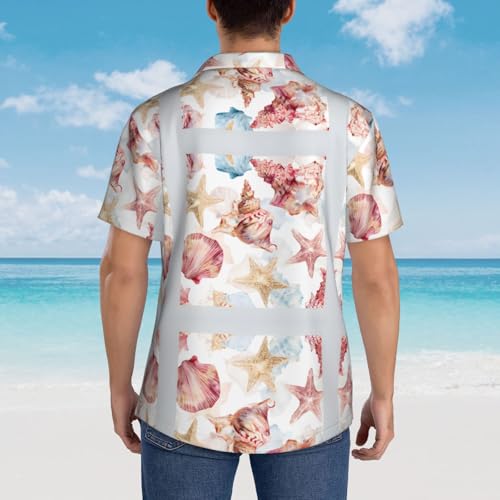 Chemise manches courtes homme imprimé conch pour l'été