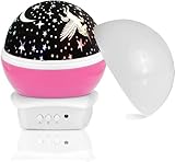 WolinTek Lámpara Proyector Unicornio, Lampara Proyector Infantil,360° Rotación luz de la Noche Giratorio de Infantil para Cumpleaños, Navidad Regalo, Luces Decorativas (Rosa)