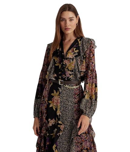 (取寄) ローレン ラルフローレン レディース プラス サイズ フローラル ジョーゼット フリルトリム ブラウザ Lauren Ralph Lauren women Plus Size Floral ette Ruffle-trim Blouse Black/Pink/Green Amazon.com: Lauren Ralph Lauren Floral Ruffle-Trim Georgette