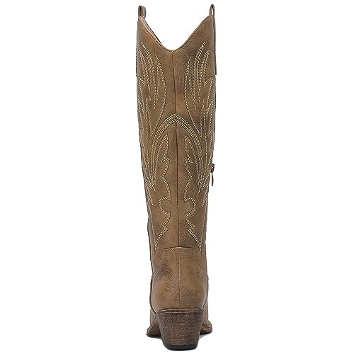 Image of GLOBALWIN Women's The Western Cowboy Cowgirl Embroidered Knee High Boots