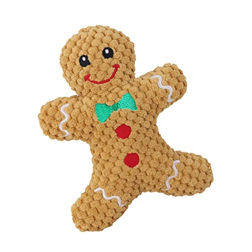 Colcolo Lustiger Hund Quietschendes Spielzeug Quietschen Spielen Katzen Hunde Kuscheltier Langlebig Zähne Spielzeug Weich für Weihnachten Haushalt, Gingerbread Man