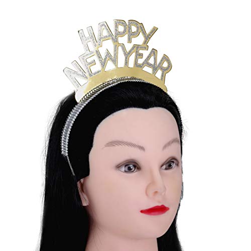 Binaryabc Happy New Year Headband Tiara,New Years Party Favor,New Years Eve Party Decorations 12Pcs #TOP5