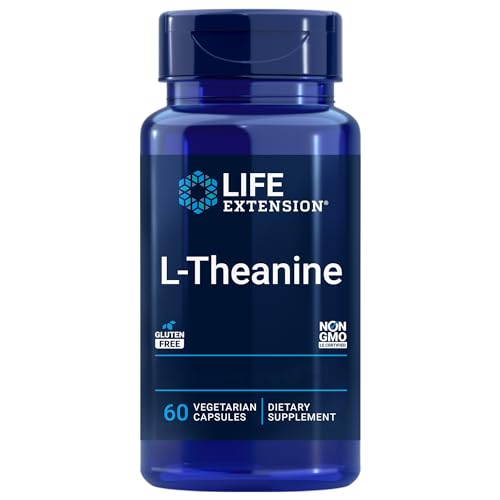 Life Extension, L-Teanina, 100mg, Dosis Alta, 60 Cápsulas veganas, Probadas en Laboratorio, Sin Gluten, Vegetarianas, Sin Soja, Sin OGM