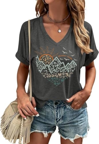 Nature Camping Mountain Shirt for Women Hiking Lovers Tshirt Mountain