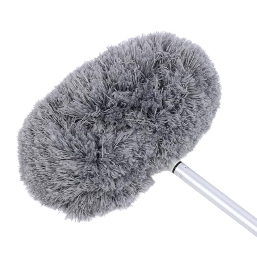 Image of Extendable Washable Duster with 360 Rotation for Ceiling Fans & Furniture, 8.2ft Dust Removal Tool with Extension Pole (Gray)